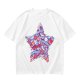 Olive T-Shirt With Patriotic Star Fast Food Print