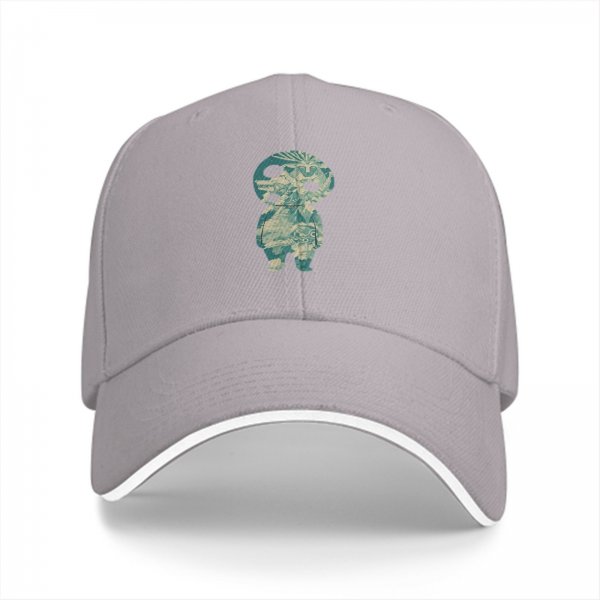 Black Baseball Cap With Kodama Forest Spirit Graphic Print