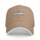 Black baseball cap with kitties and rainbow graphic