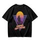 Olive green retro sunset graphic t-shirt with Hero of Time print
