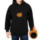 Black Hoodie With Stylized Squirrel Graphic Print