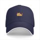 Black Baseball Cap With Cute Orange Cat Holding Coffee Cup Print