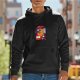 Black hoodie with playful ninja graphic design