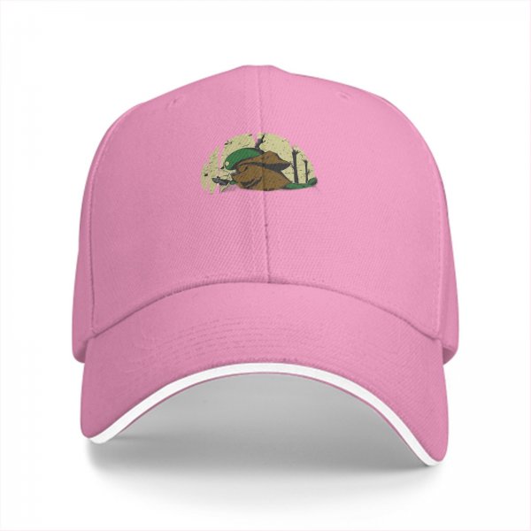 Black Baseball Cap With Distressed Mushroom Forest Graphic