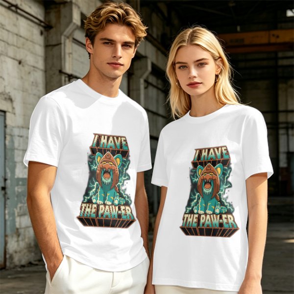 I Have The Paw-er Lion Graphic Olive T-Shirt