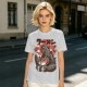 Olive T-shirt with Godzilla eating ramen graphic