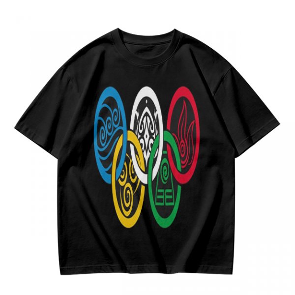 Avatar The Last Airbender Four Elements Symbols Graphic T-Shirt