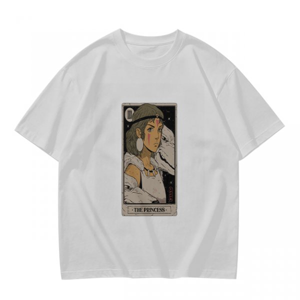 Olive Green T-Shirt With The Princess Tarot Card Style Anime Print