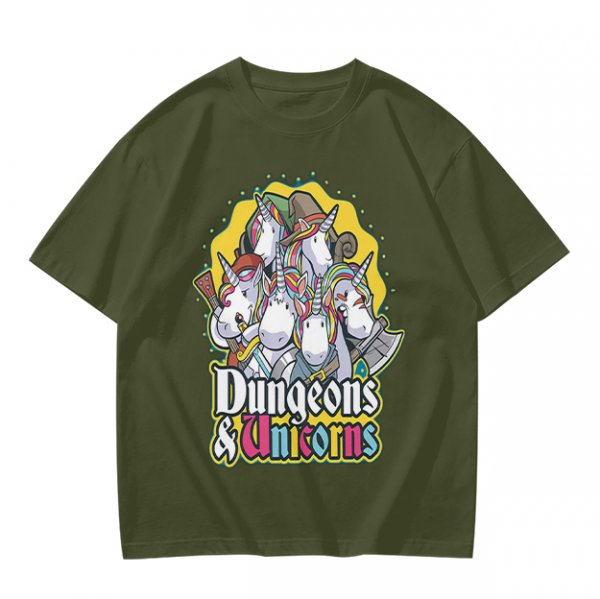 Dungeons and Unicorns Themed Graphic T-Shirt
