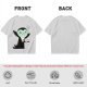 Olive T-Shirt With Tired Vampire Holding Bat Mug Graphic
