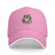 Black baseball cap with 'If it fits I sits' cat graphic print