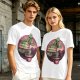 Olive T-shirt with Cartoon Cactus Free Hugs Desert Print