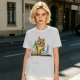 Olive T-Shirt With Mad Scientist Cat Chemistry Lab Print