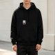 Black Hoodie With Small Panda Graphic On Chest