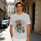 Olive t-shirt with Side Quest fantasy adventure graphic print