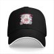 Black baseball cap with cute dinosaur dessert graphic print