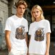 Olive Halloween Skeleton Pumpkin Graphic T-Shirt