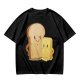 Olive T-Shirt With Cute Cartoon Bread And Butter Graphic