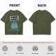 Olive T-Shirt With Free Hugs Monster Graphic Print