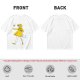 Olive Green T-Shirt With Whimsical Yellow Girl Graphic Print