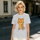Olive T-Shirt With Cute Orange Tabby Cat Graphic