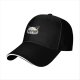 Black Baseball Cap With Grumpy Angry Cat Face Graphic
