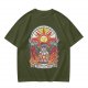 Olive T-Shirt With Stained Glass Style Praise The Sun Knight Print