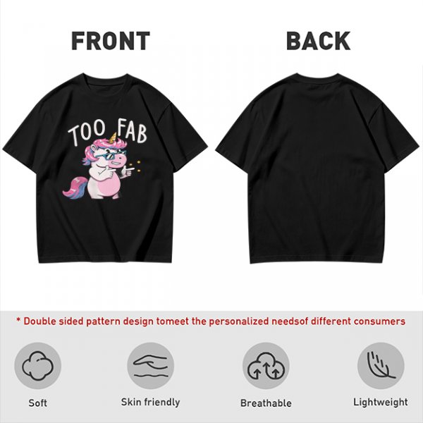 Olive T-Shirt with Too Fab Cool Unicorn Graphic Print