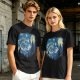 Olive T-Shirt with Starry Night Art Print