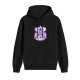 Black hoodie with anime character holding glowing orb surrounded by purple aura