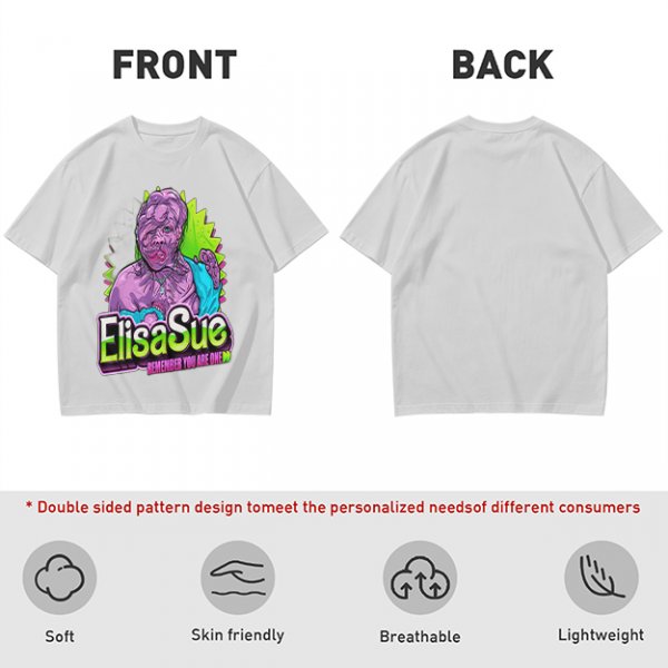 Olive Graphic T-Shirt With ElisaSue Artwork And Slogan