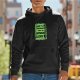 Black hoodie with pixel art 'Life's a journey and it's kinda lost' print