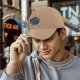 Black Baseball Cap With Blue Graphic Print Design