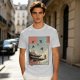Olive T-Shirt with Ukiyo-e Style Ninja Temple Print