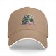 Black Baseball Cap With Whimsical Colorful Artwork Print