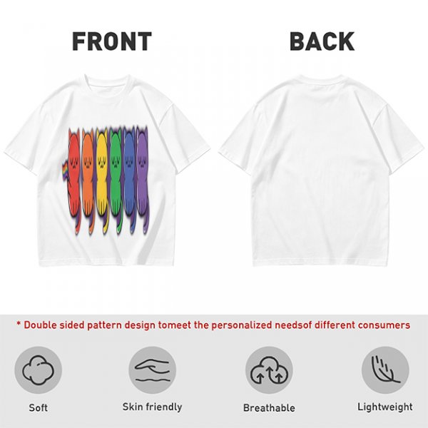 Olive T-Shirt With Rainbow Pride Cats Graphic