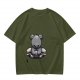 Olive T-shirt with Angry Koala Holding a Small Toy Print