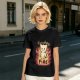 Olive Graphic T-Shirt With Everything Is On Fire Cat Design