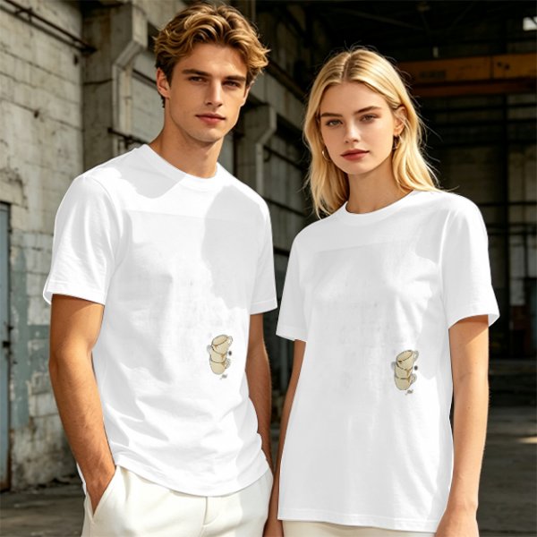 Olive Green Oversized T-Shirt With Stacked Teacup Graphic