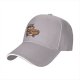 Black baseball cap with raccoon holding fast food trash sign