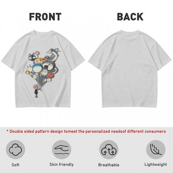 Olive T-Shirt With Studio Ghibli Character Balloon Print