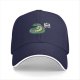 Black baseball cap with a snake holding a FREE HUGS sign and a mouse