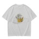 Olive T-Shirt With Whimsical Cat Fish Hybrid Graphic