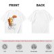 Olive T-Shirt Featuring a Relaxed Cat on a Chair with Fried Chicken Print