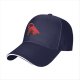 Black Baseball Cap With Playful Black Cat Red Thunder Cat Logo Print