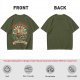 Olive T-shirt with Pirate Ship Homeward Bound Tattoo Style Print