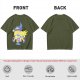 Olive T-Shirt with Dark Magician Girl Anime Graphic Print