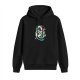 Black hoodie with Spirited Away Haku dragon and Chihiro print
