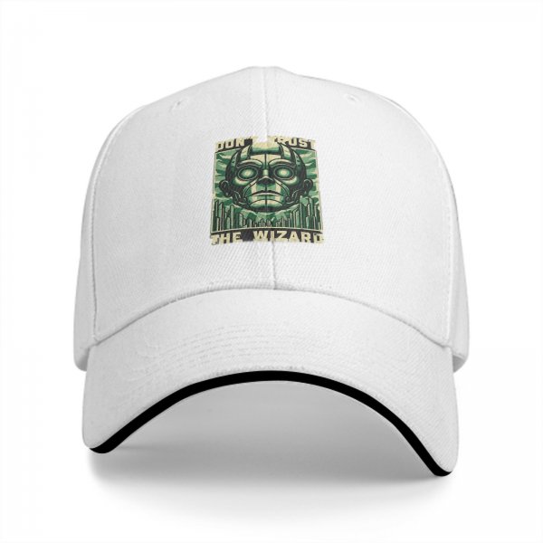 Black baseball cap with 'Don't Trust The Wizard' robot graphic
