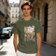 Olive Green T-Shirt With Surreal Mushroom And Vegetable Graphic Print